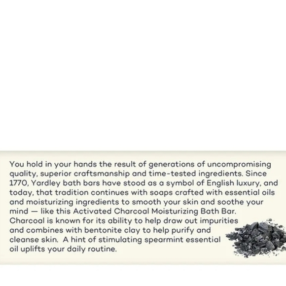 NEW Yardley of London 3 Bars Activated Charcoal Soaps NIB Gifts Exfoliating - Picture 4 of 9